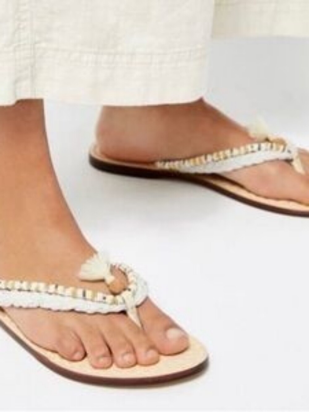 Free People Menorca Women’s Beaded Tassel Thong Sandals Flip Flops Size 37 7